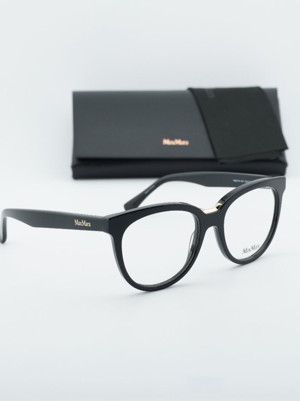 Max Mara MM5110 001 Oval Eyeglasses - Shiny Black 52mm